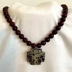 Jasper Stone Cross Choker